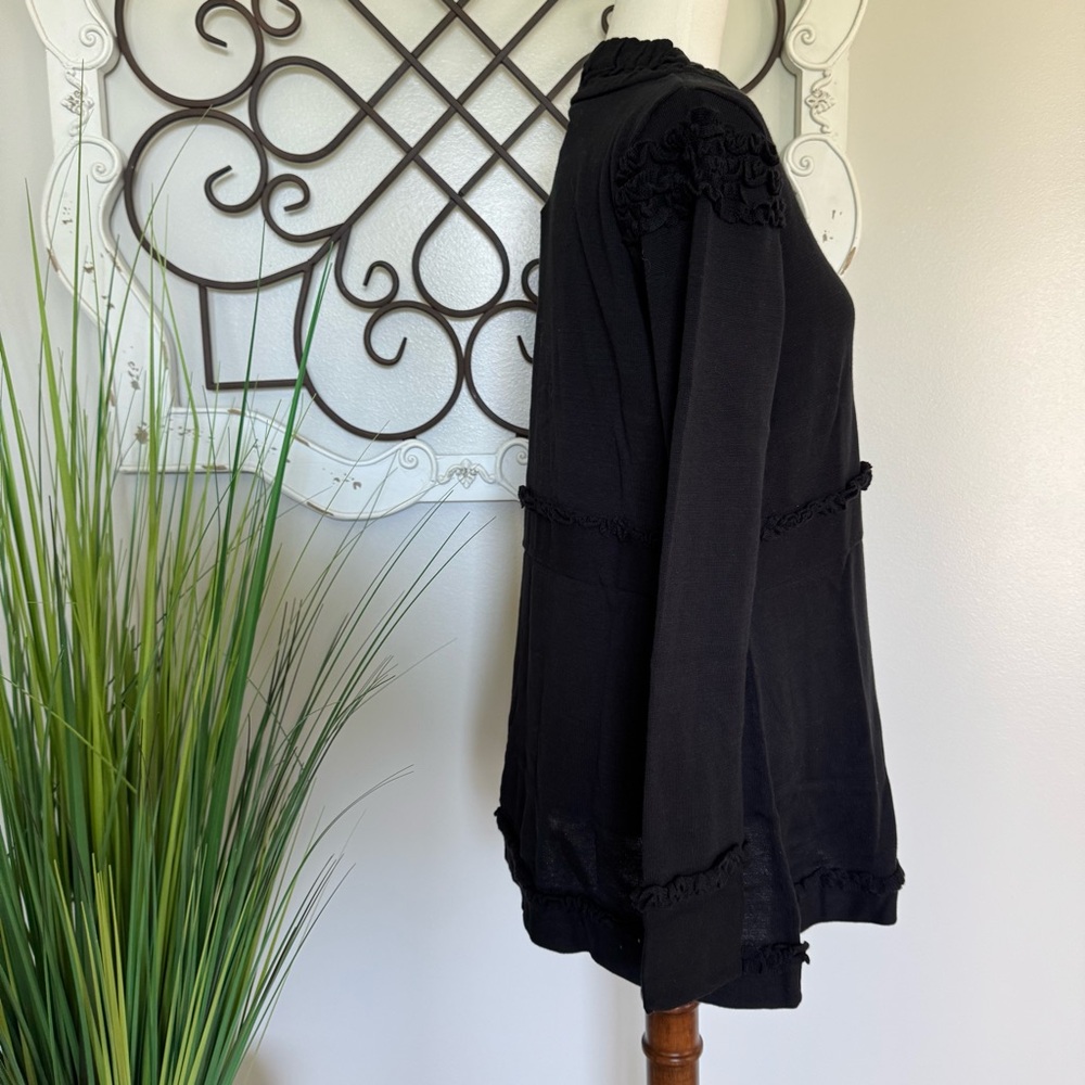 NWT HEATHER B Size Large Black Cardigan Sweater - Picture 3 of 5
